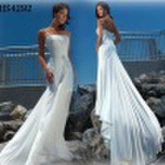 mermaid chapel train white chiffon wedding dress