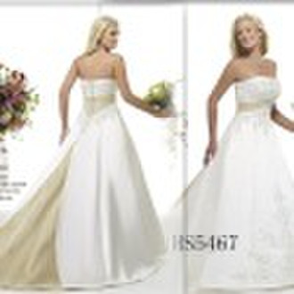 a line chapel train ivory bridal wedding dress