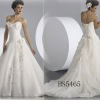 a line chapel train ivory bridal wedding dress