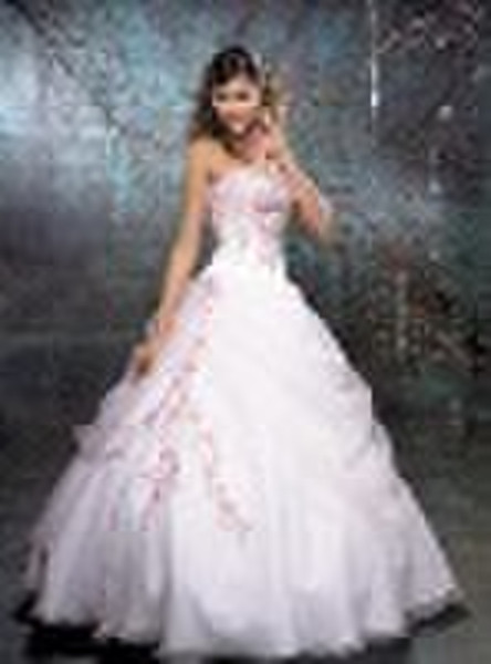 a line chapel train ivory bridal wedding dress