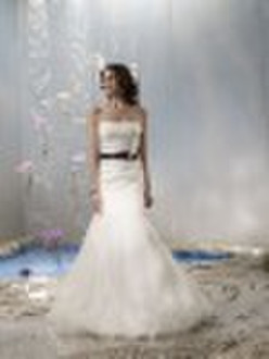 a line chapel train ivory bridal wedding dress