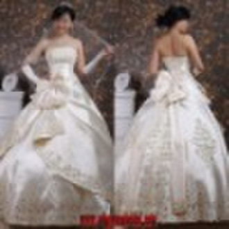 modren ruffel sleeveless beautiful wedding dress