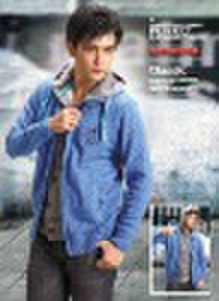 Men's hood open chest long sleeve sweater