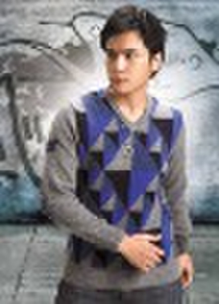 Men's V-collar long sleeve  sweater