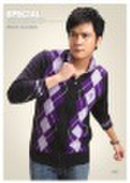 Men's stand-up collar long sleeve sweater