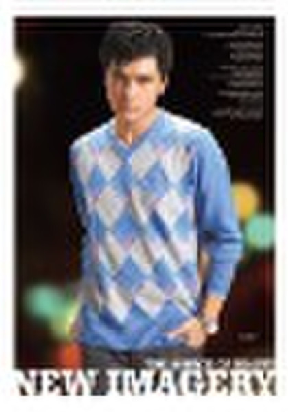Men's V-collar long sleeve sweater