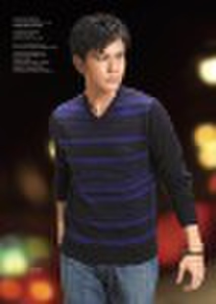 Men's V-collar long sleeve sweater