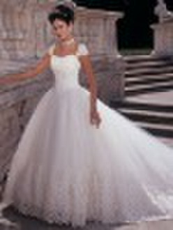 Cap sleeves Princess Bridal Wedding Dress