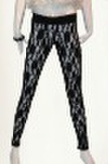 Nylon lace flower pattern legging