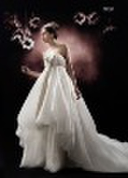 Spaghetti strap ball gown wedding dress