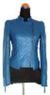 Slim synthetic leather jacket