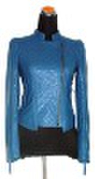 Slim synthetic leather jacket
