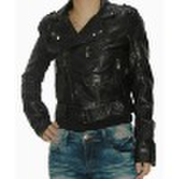 high quality lady's synthetic leather jacket
