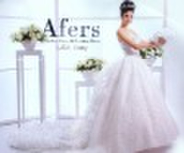 Beaytiful trailing wedding dress,Afers newest wedd