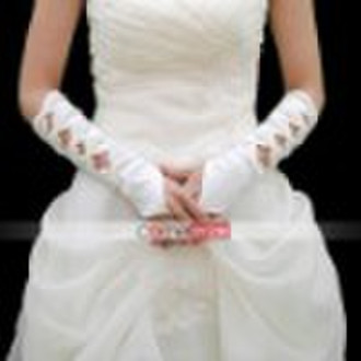 Elastic Satin Elbow Pattern With Beadings bridal g