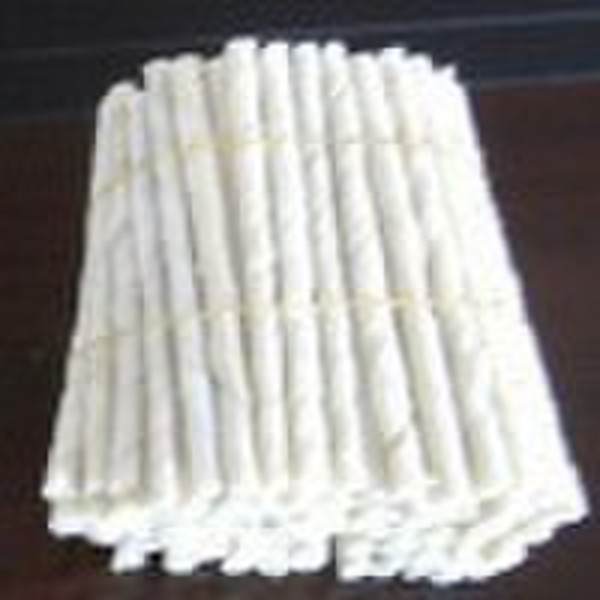 bleached rawhide twist stick 5"