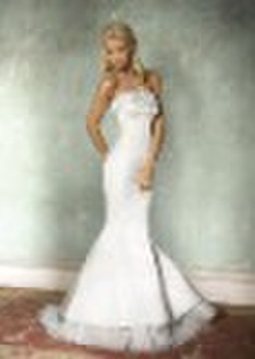 gorgeous satin big a-line wedding dress