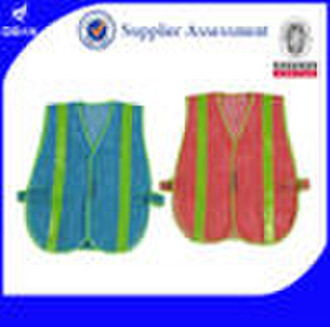 red safety waistcoat