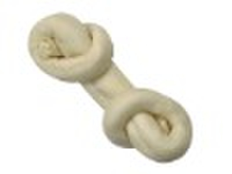 8-9"Retriever Rawhide Knotted Bone With Round