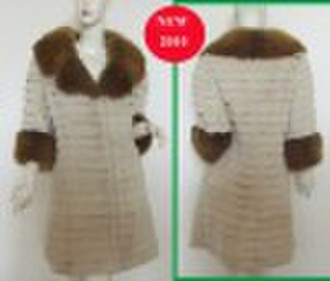 NEU 2010 100% Echt Sheared Rabbit Fur Coat + 100%