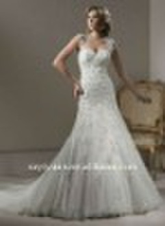 2011 newest online designs silk lace wedding dress