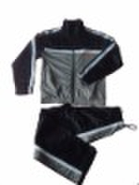 Boys polyester tricot jogging suits.