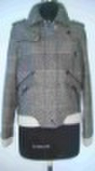 wool plaid coat,ladies' coat, fashion coat