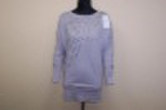 ladies' party viscose/cotton  long sleeve top