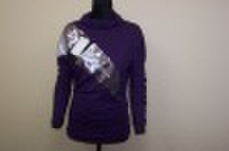 ladies' party viscose/cotton long sleeve top