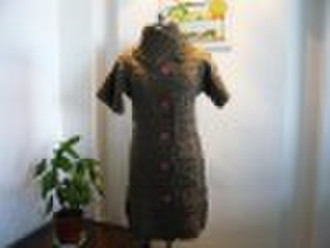 Ladies high collar computer  jacquard fashion swea