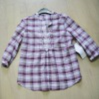 Guaranteed 100% cotton  ladies' blouse with la