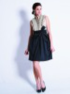 DT0003-A colorblock Taft twofer graduate Kleid