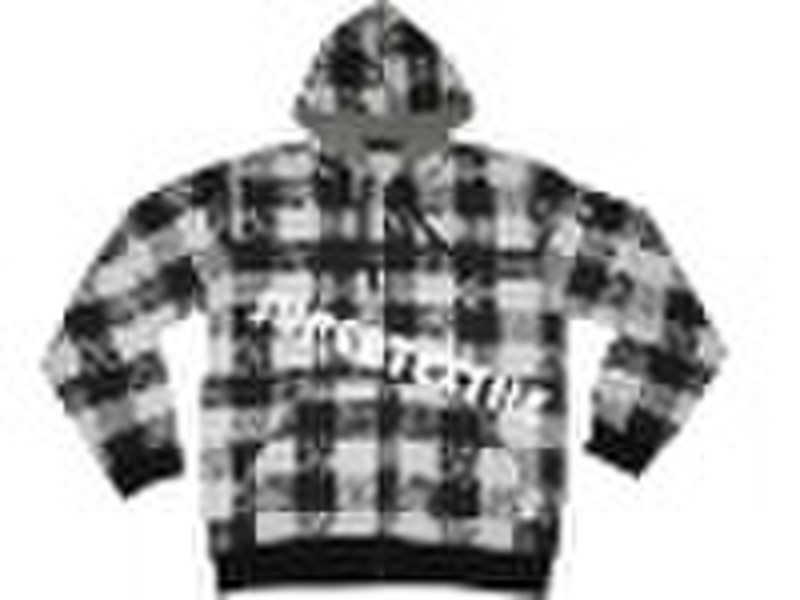 boy's zip hooded fleece jacket in french terry