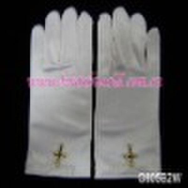 Communion gloves with golden cross