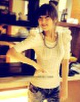 high elasticity  puff sleeve T-shirts