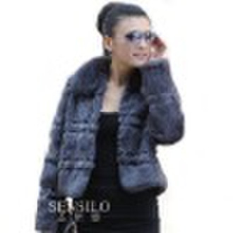 Fashion rabbit fur coat & fox collar coat A-92