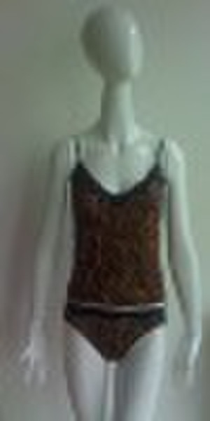 HUALU 003 silk knitted tank top+ brief