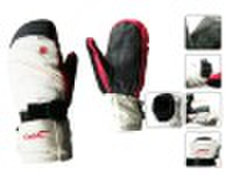 Men winter leather ski gloves