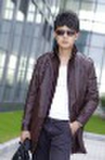 2010  men's mink collar leather garment/coat