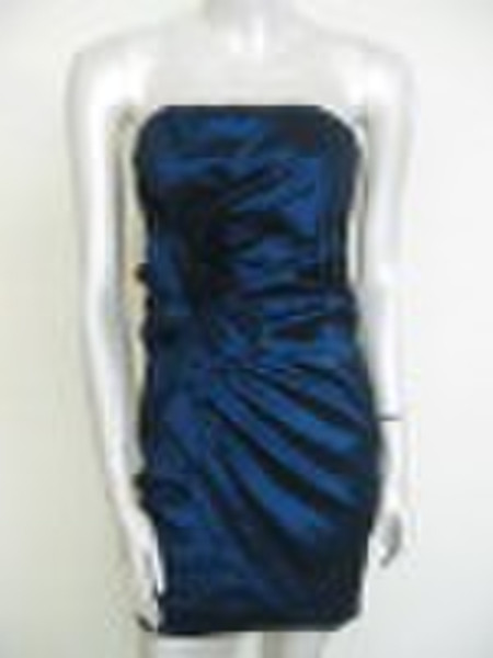 Appliqued fashion blue lady dress