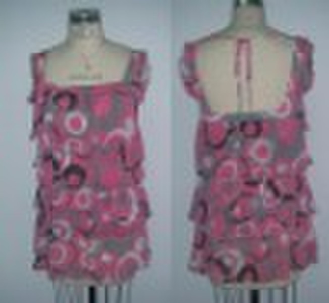 lady's print flower chiffion blouse