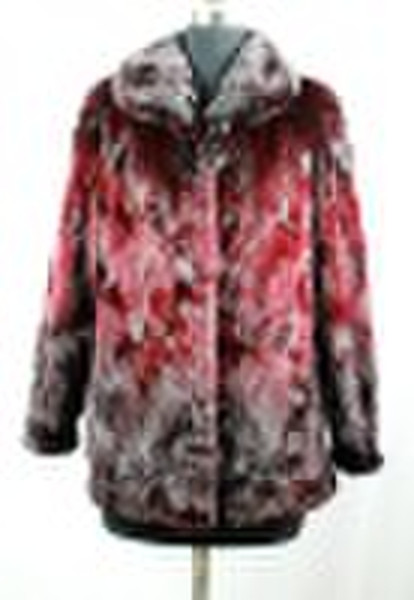 lady's fashion mink fur coat  date red