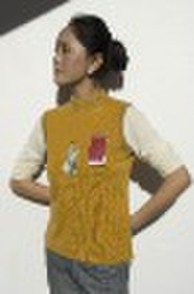 Lady's jacquard vest (with decorations)/garmen