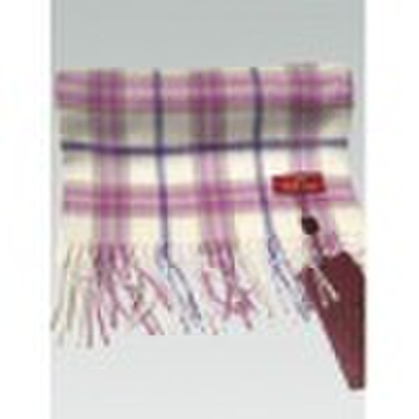 100%cashmere  checked scarf