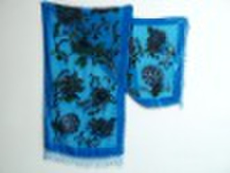 Silk velvet scarf