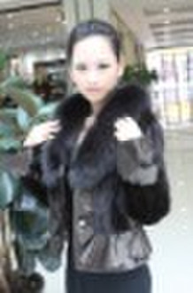 Mink Fur And Sheep Skin Leather Coat_1059