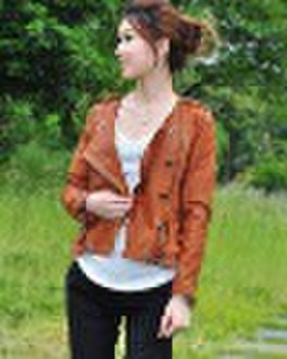 Woman fashion leather clothes