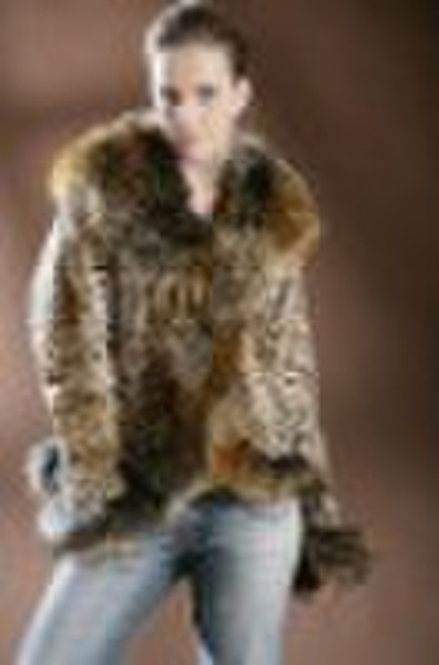 Damen Rabbit Fur Coat