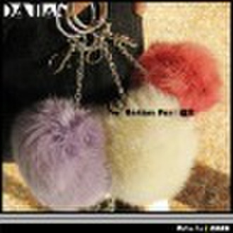 2010 hot-selling Genuine Rabbit Fur Tail Key Chain