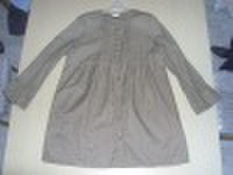 fashion gray cotton ladies blouse (cotton blouse)